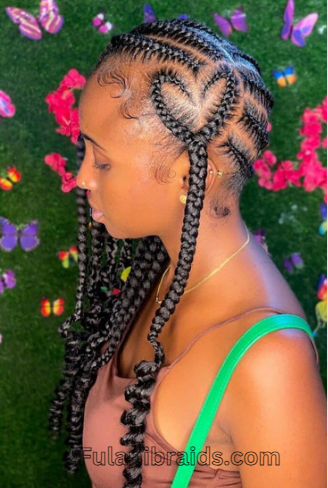 BRAIDS WITH HEART ON THE SIDE