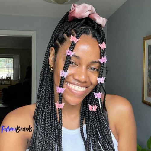 Fulani Braids with Butterfly Clips