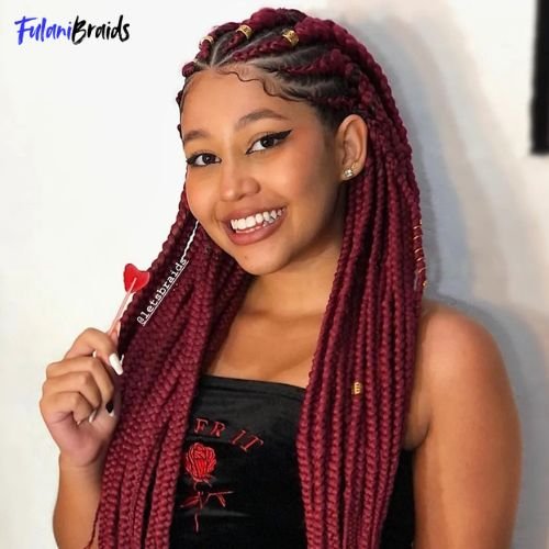 Fulani Braids with Colorful Extensions
