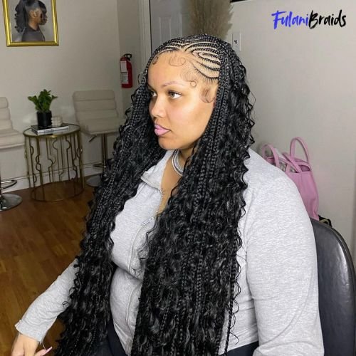 Fulani Braids with Curly Ends