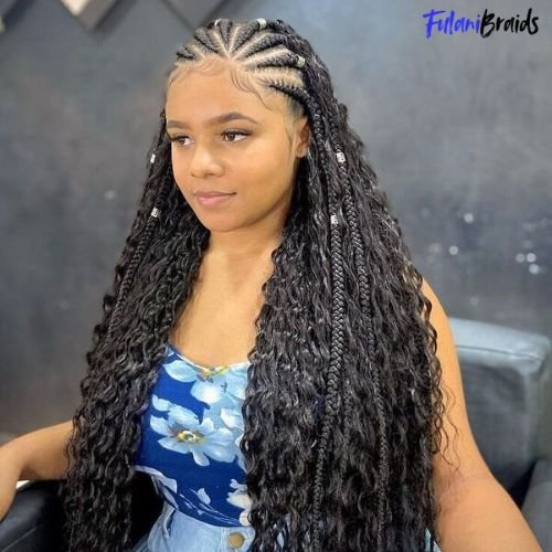 Fulani Braids with Spiral Ends