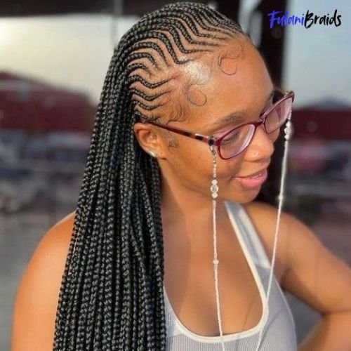 Fulani Braids with Zigzag Parts