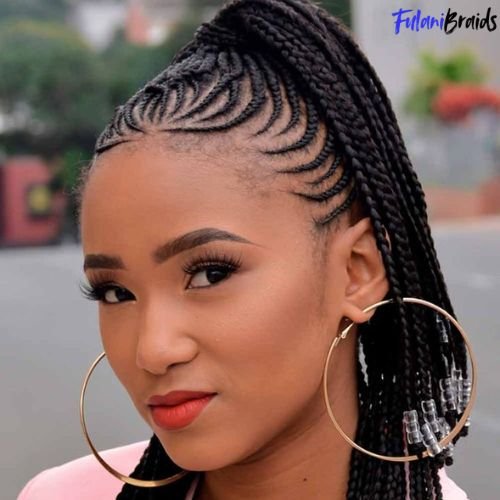 Shoulder-Length Fulani Braids